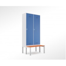 Metal İkili Oturma Banklı Soyunma Dolabı