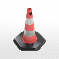 Konik Duba 50 cm Ağırlıklı PVC Trafik Konisi (Çift reflektifli)