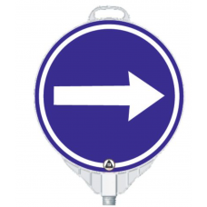 Yuvarlak İki Yönde Uyarı Levhası (Sağ Yön)